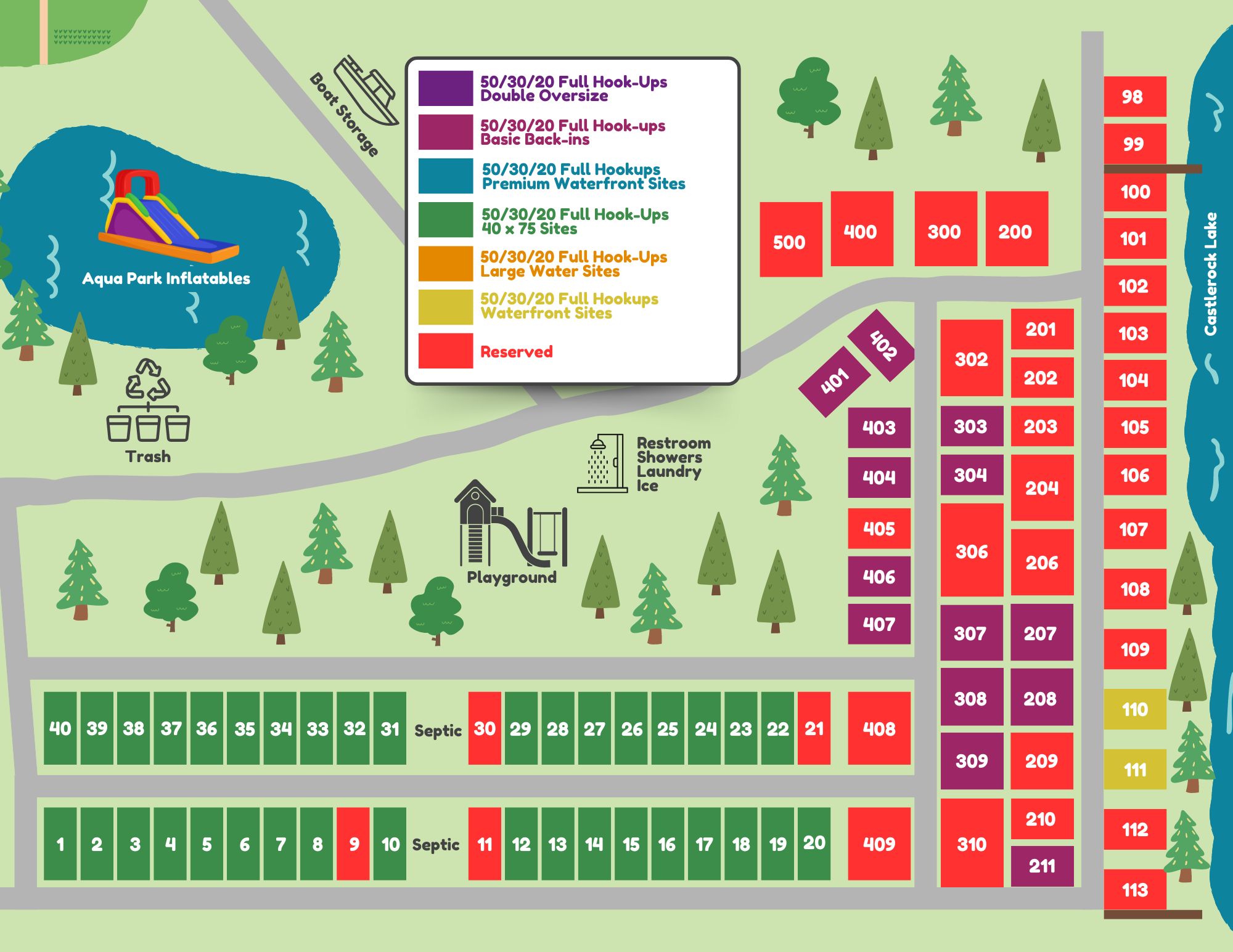 Castle Rock Lake Campground map