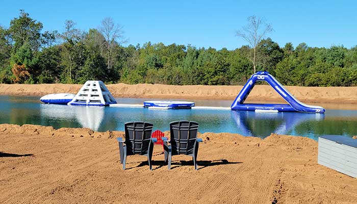 Castle Rock Lake Campground is the best Necedah Wisconsin campsites with swimming pond and new floating water slides